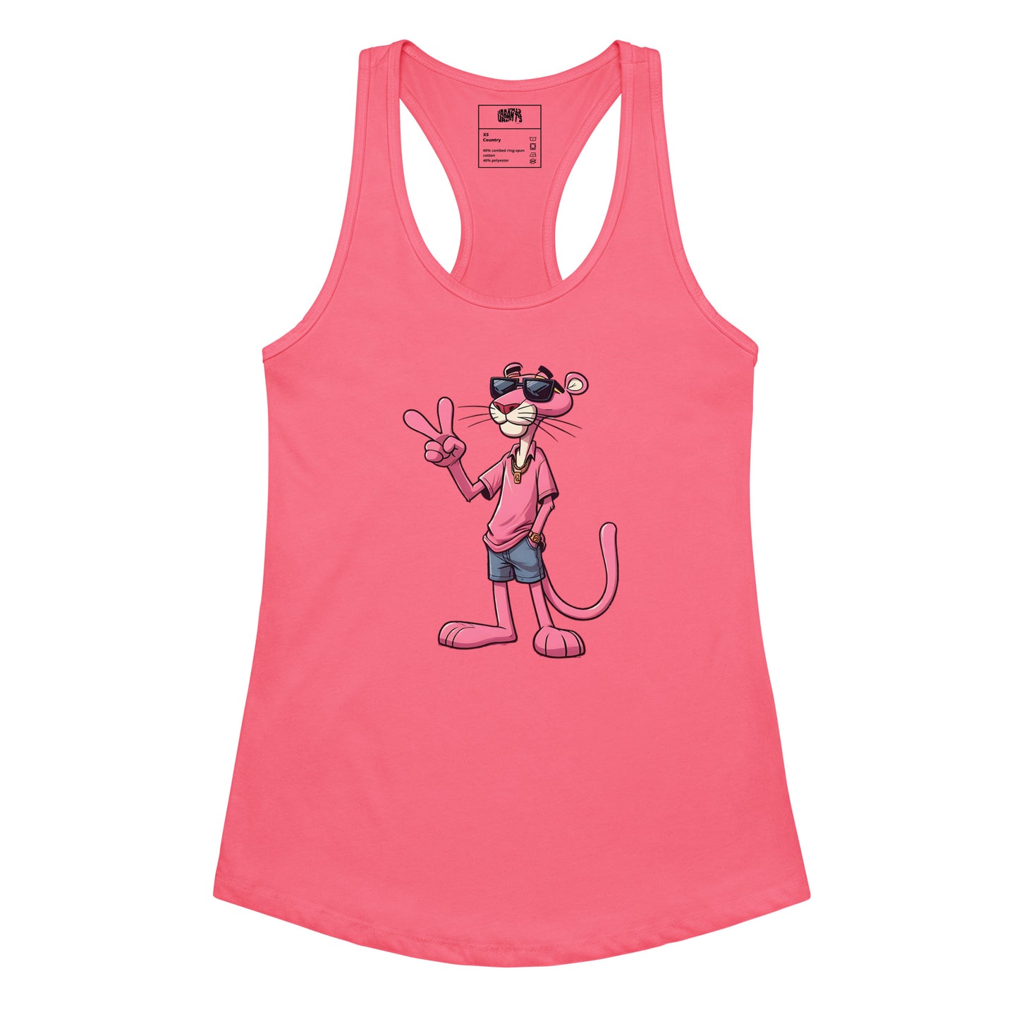 Pink Panther Woman’s Tank Top, Gift for Her, Retro Pink - Urbants