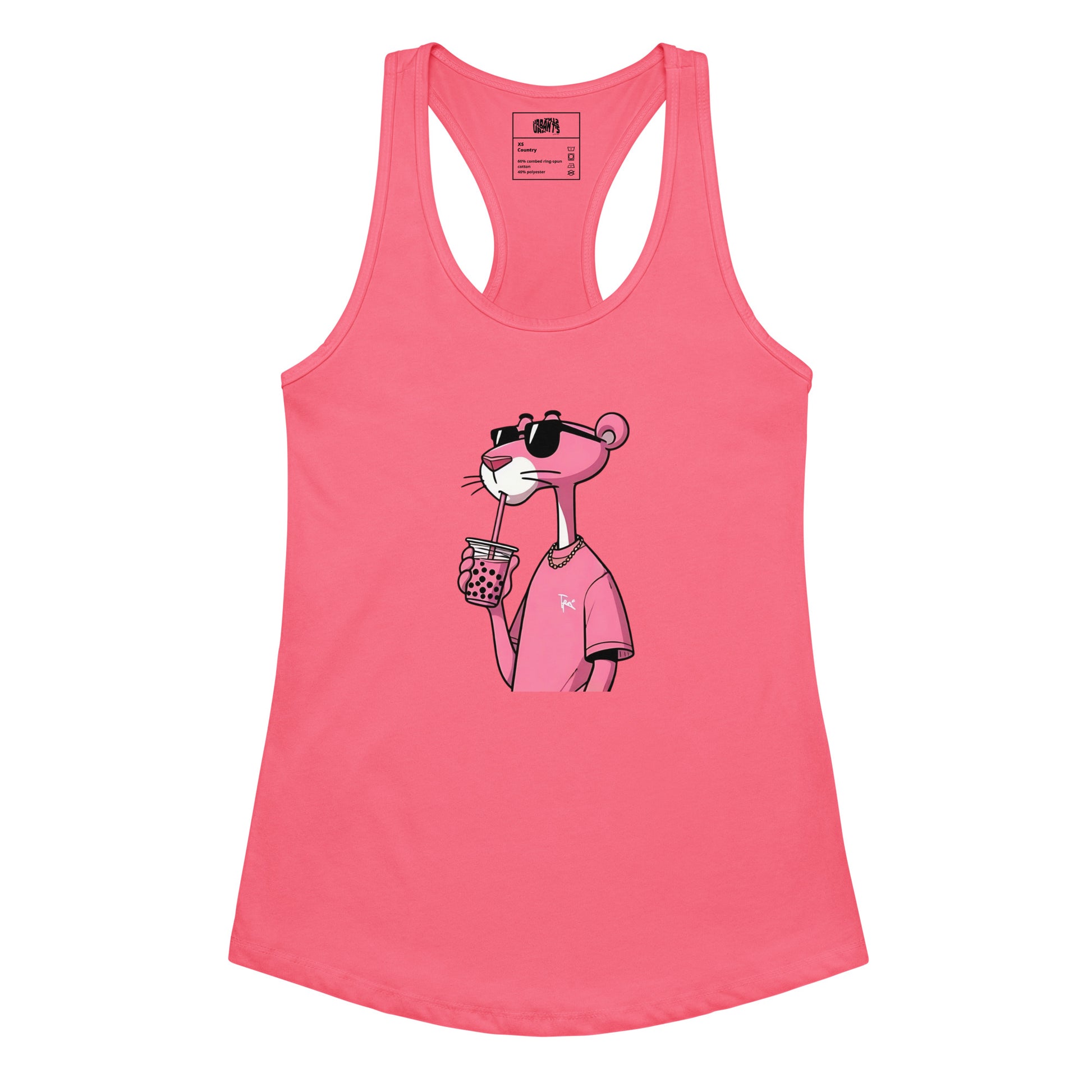 Pink panther woman’s tank top, gift for her, Retro pink, pink for girlfriend - Urbants